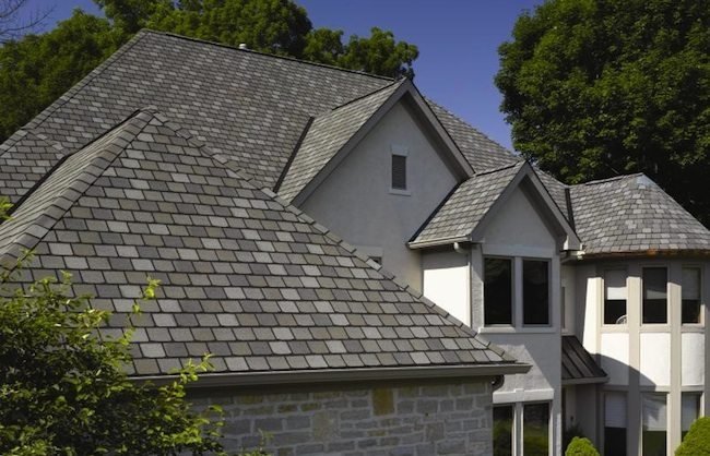 House with new asphalt roof