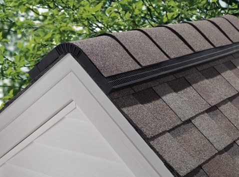 A close up of ridge venting