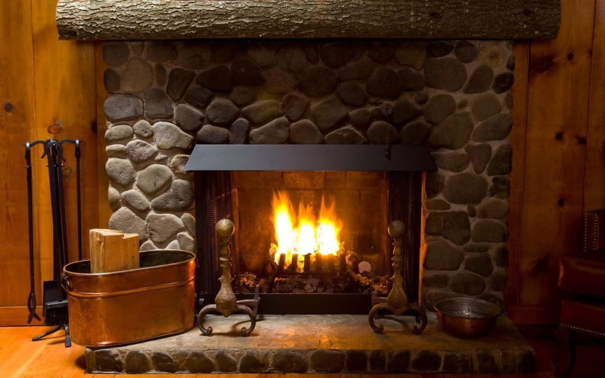 Fireplace in home