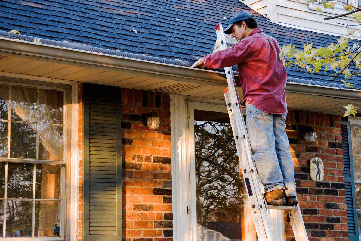 Setting a ladder