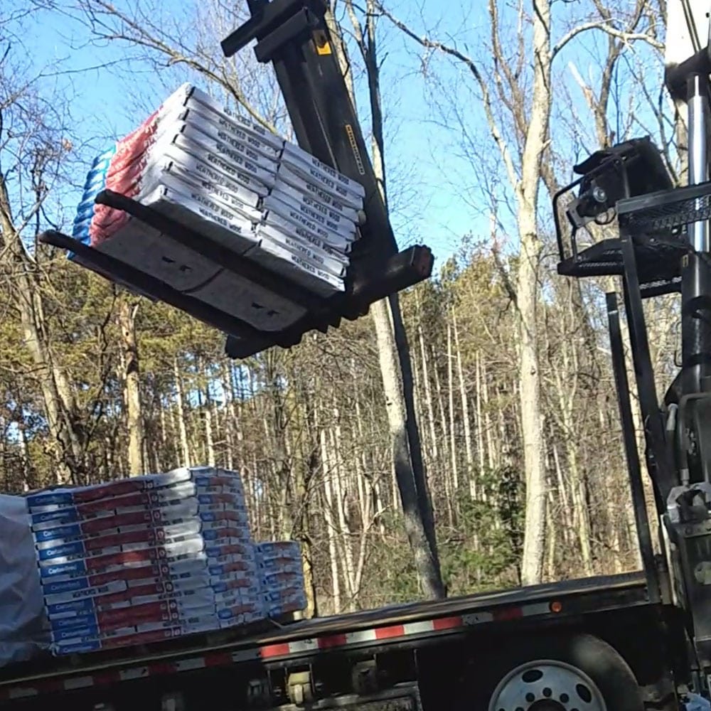 Roofing material delivery