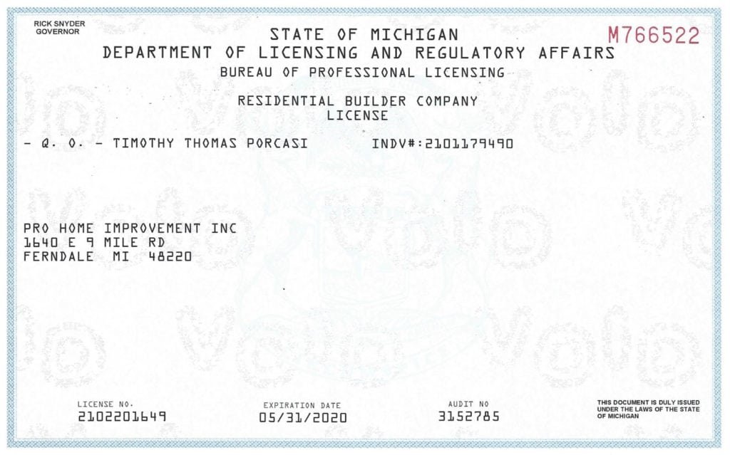 Builders license