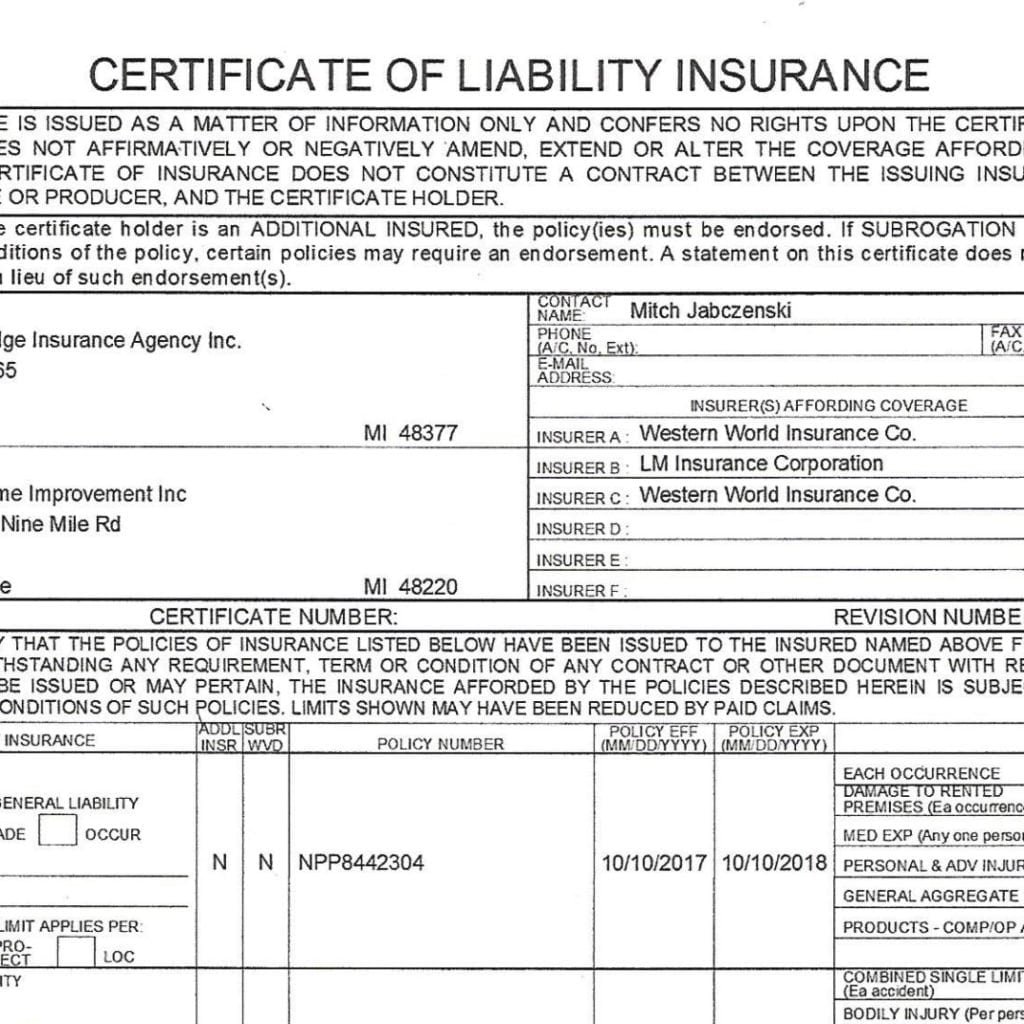 General liability insurance