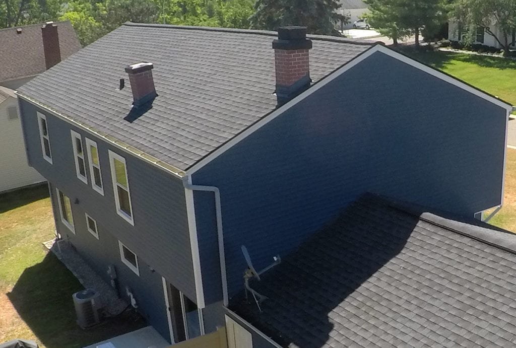West Bloomfield Siding, Windows, and Gutters Drone Back Right After Install