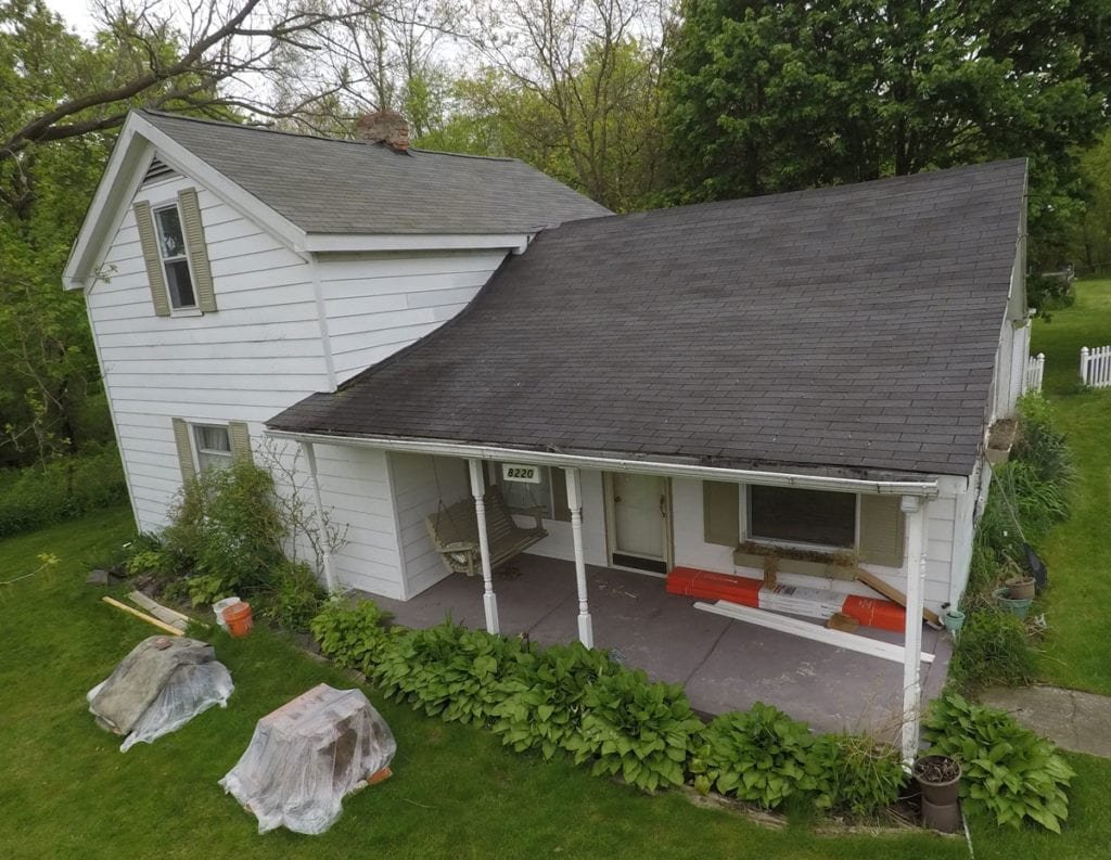 Pickney Gutters and Siding Drone Front Before Install