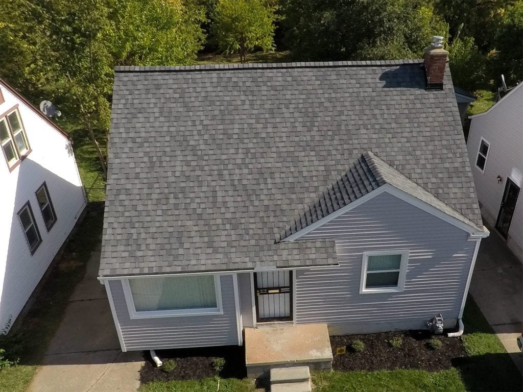 Detroit Windows, Roofing, Siding, and Gutters Drone Front After Install