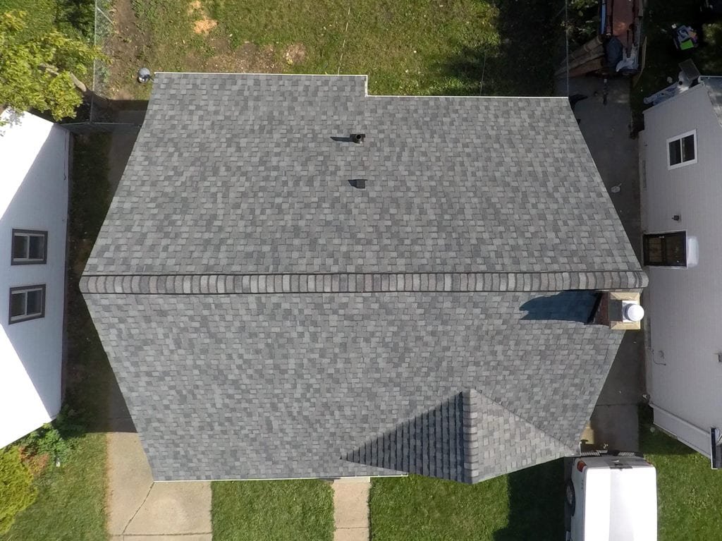 Detroit Windows, Roofing, Siding, and Gutters Drone Roof After Install