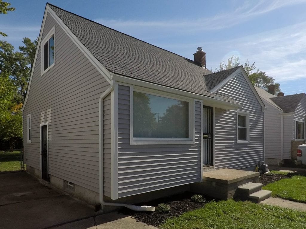 Detroit Windows, Roofing, Siding, and Gutters Front Left After Install