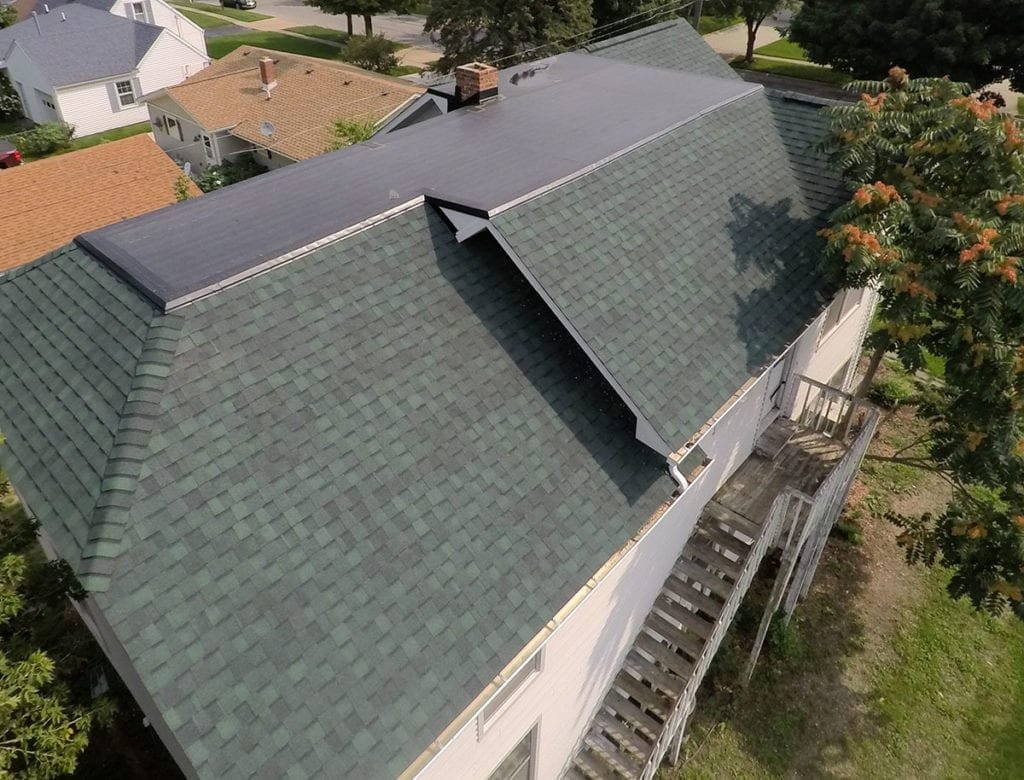 Adrian Roofing, Siding, and Gutters Back Left Roof After Install