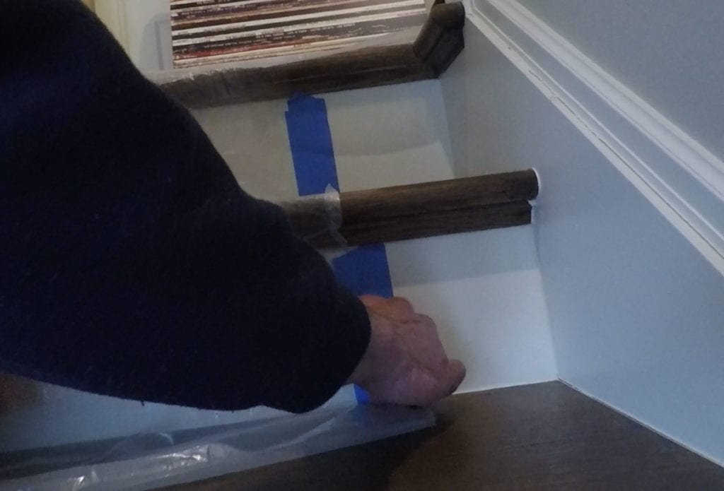 Taping off stairs
