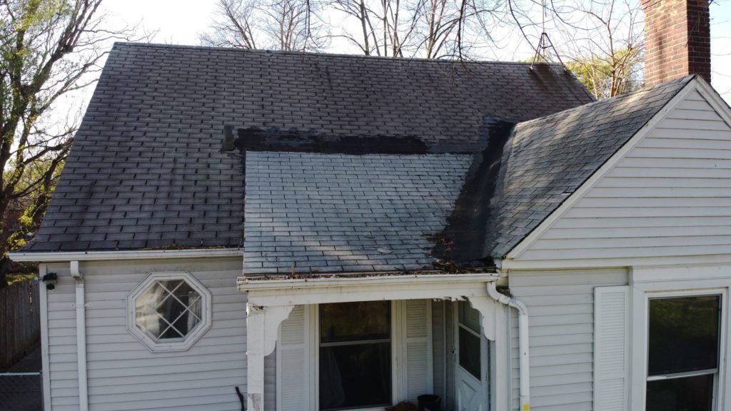 Detroit Roofing and Gutters - Front Left Before