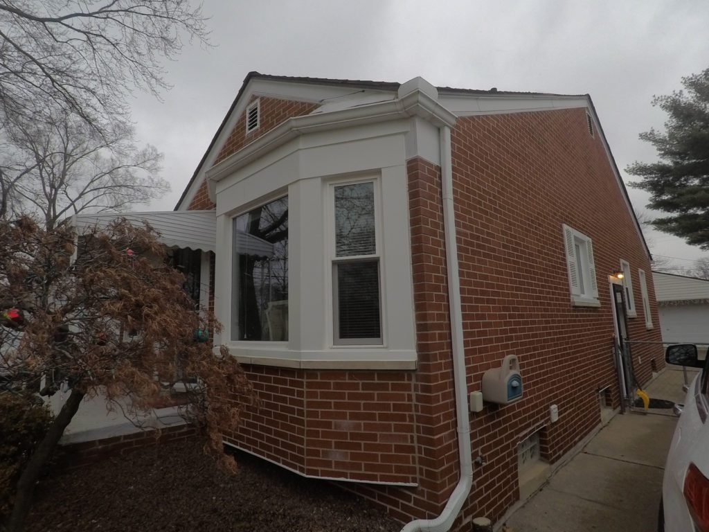 Dearborn Siding & Gutter Replacement - Front Right Before