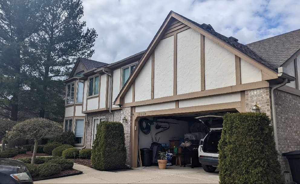 Livonia Siding & Gutters Replacement Garage Before